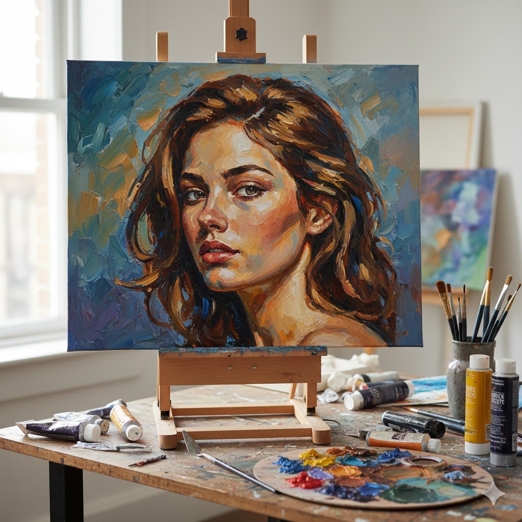 Acrylic portrait painting